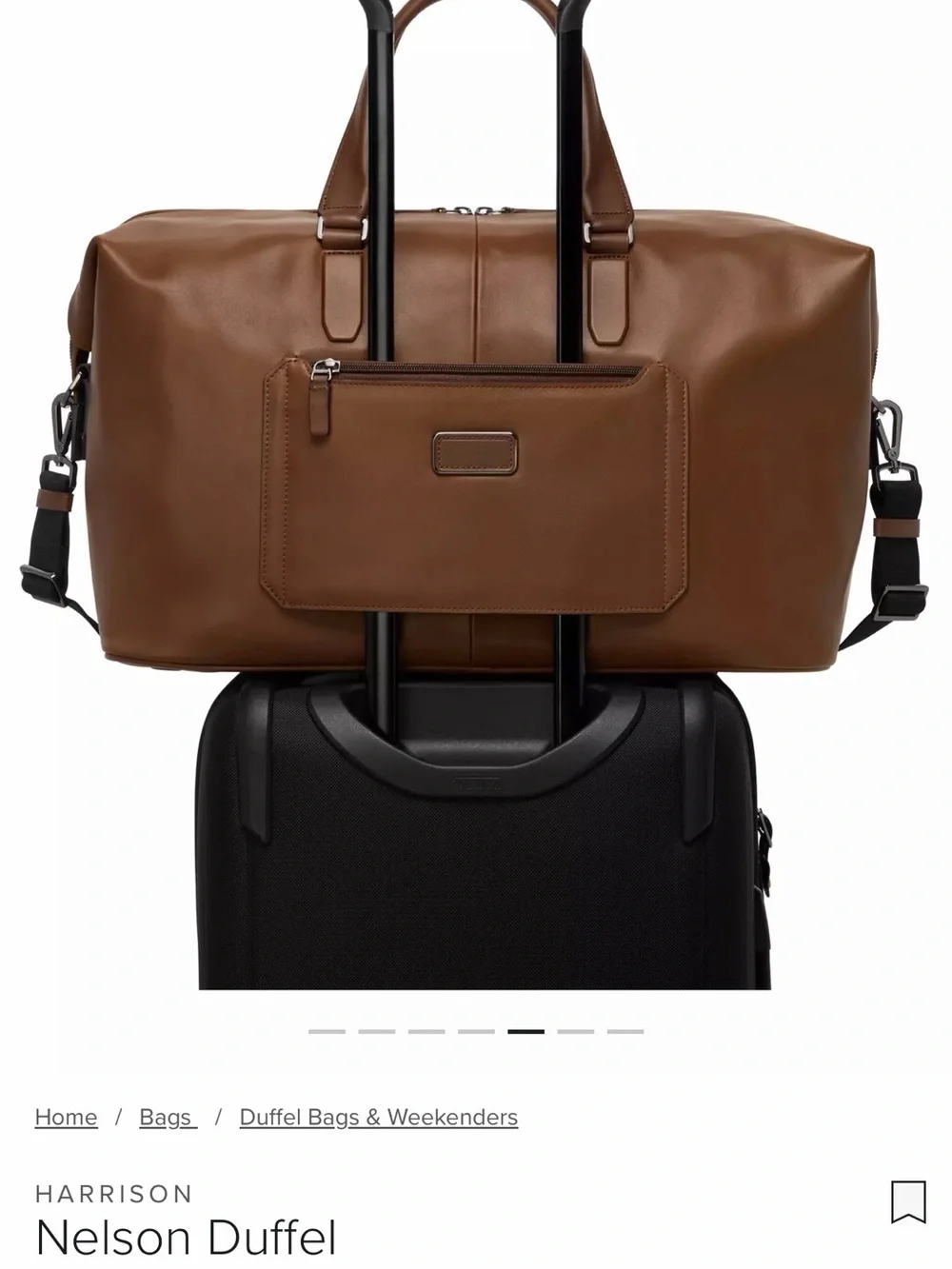 Tumi Brown Leather Duffel - Medium Weekender